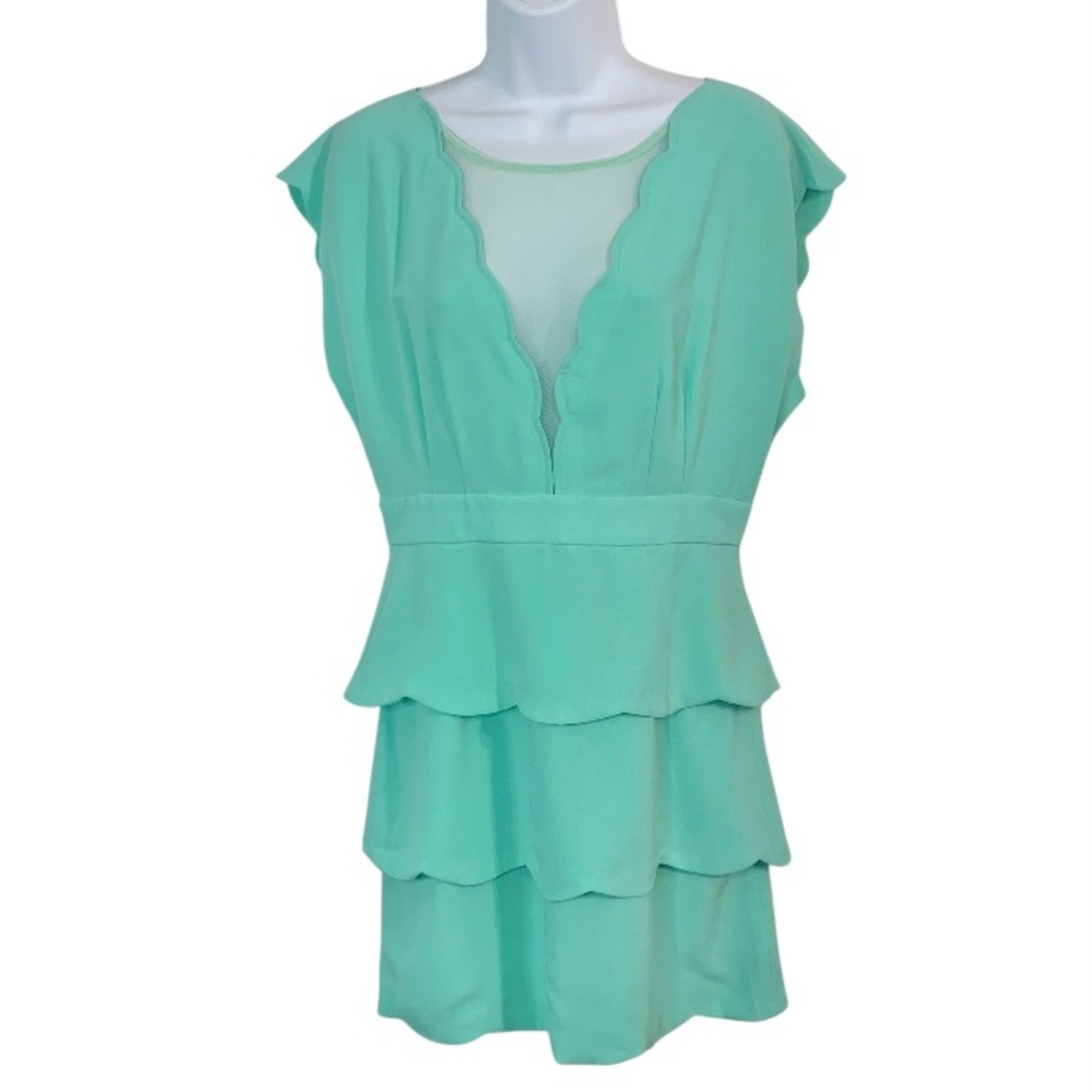 COINCIDENCE & CHANCE Layered Ruffle Dress w/ Mesh Inserts
